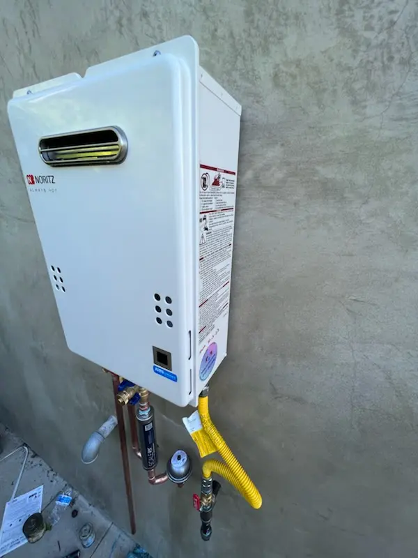 Tankless water heater installation for New Village homes